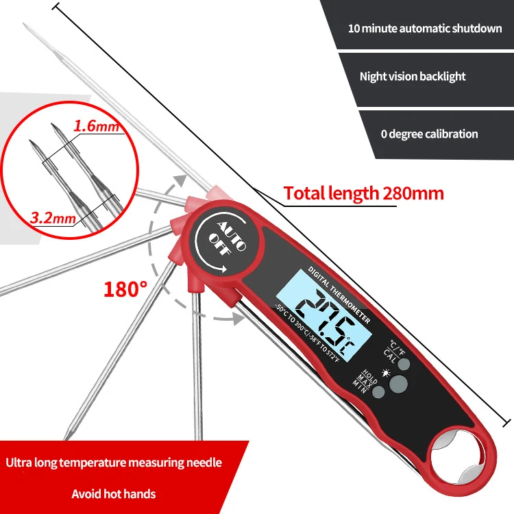 Alpha Griller Instant Read Meat Thermometer for Grill and Cooking Best Waterproof Ultra Fast Thermometer