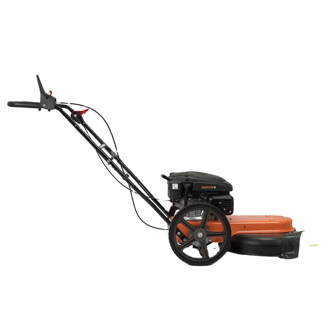 Gasoline engine powered wheeled string trimmer lawn mower grass trimmer