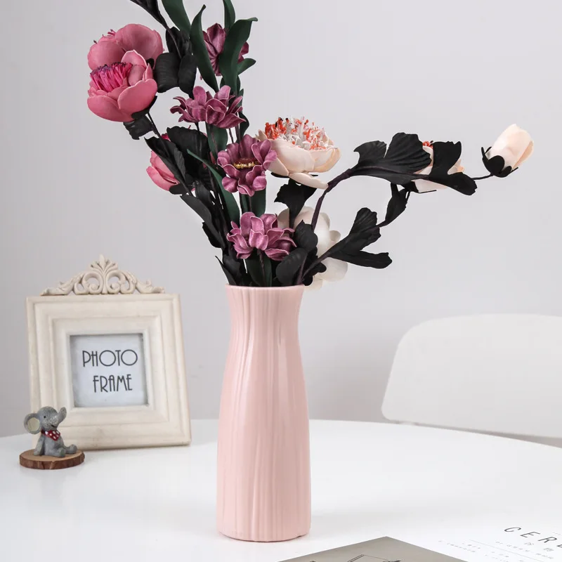 
E-co friendly Nordic Minimalist Style Plastic Flowers Vase for Living Room Decorative,Wholesale Wet Dried or Silk Flowers Vase 