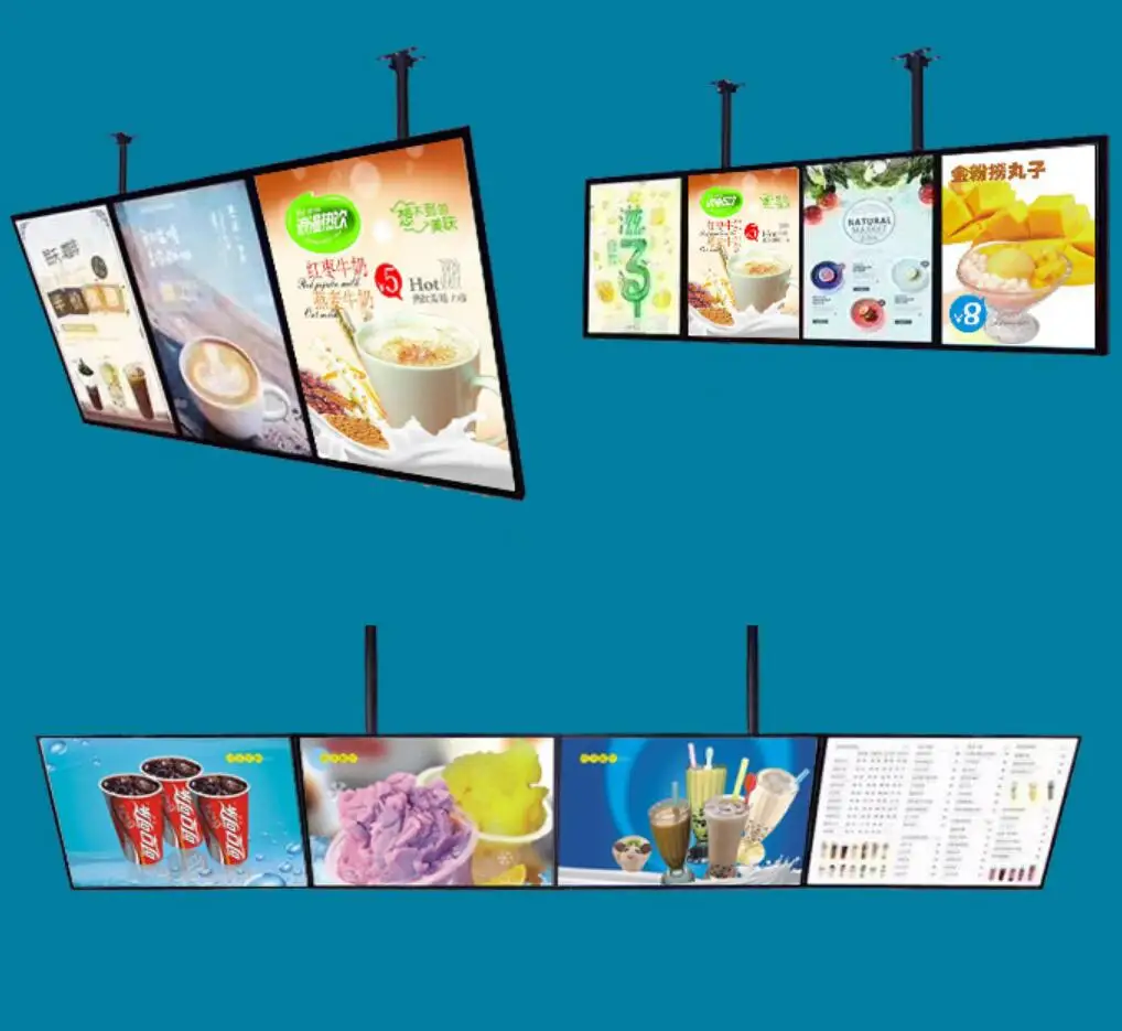 A1 Picture Insertion Slim LED Light Box Suspension hanging Menu light box For Restaurant advertising Display