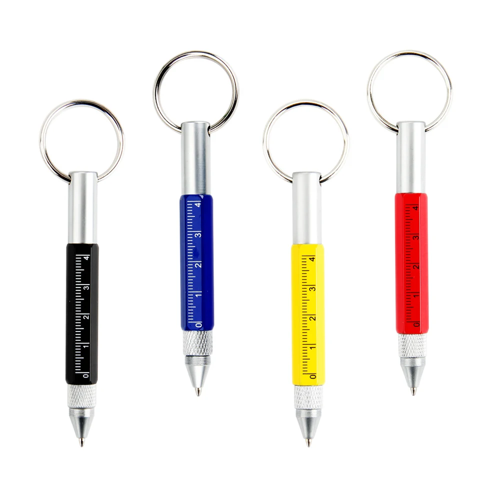 New Outdoor Portable Mini Metal 6 in 1 Multifunction Tool Pen with Keychain