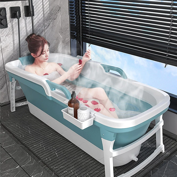 Hot sale wholesale customizable color luxury version 143CM large portable plastic adult collapsible bathtubs