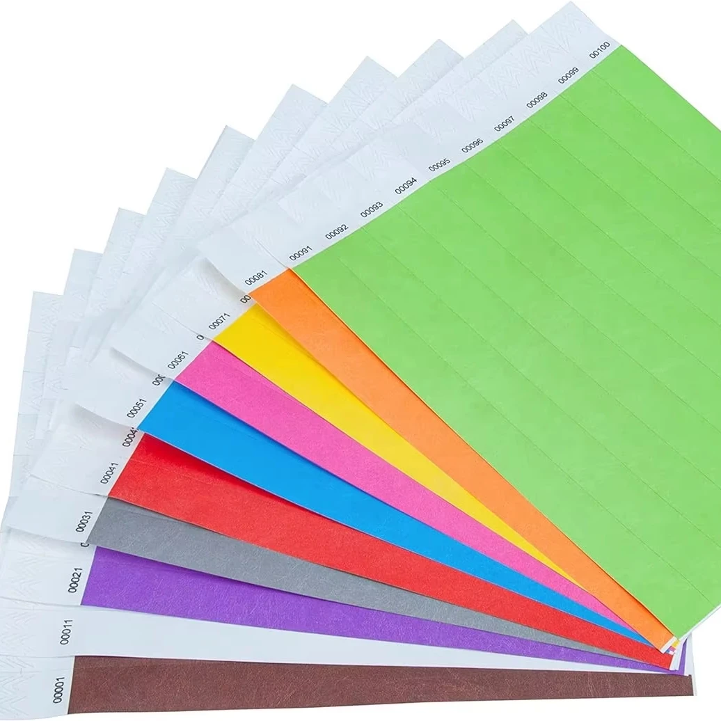 Factory Direct Shipping Waterproof Tyvek Wristband Ticket Bracelet for Holiday Events Party