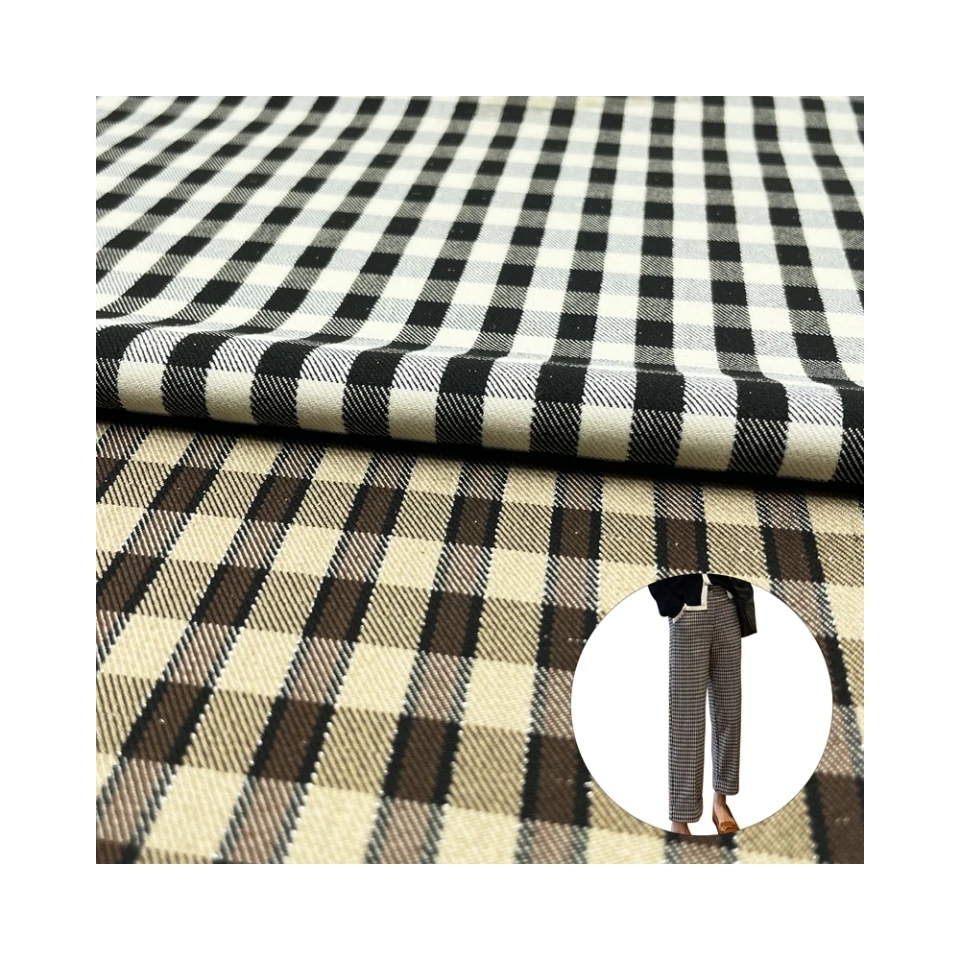 Vintage Color Design 81%Poly 16%R 3%Sp Wrinkle-Resistant And Skin-Friendly Yarn Dyed Plaid Fabric Woven For Pant