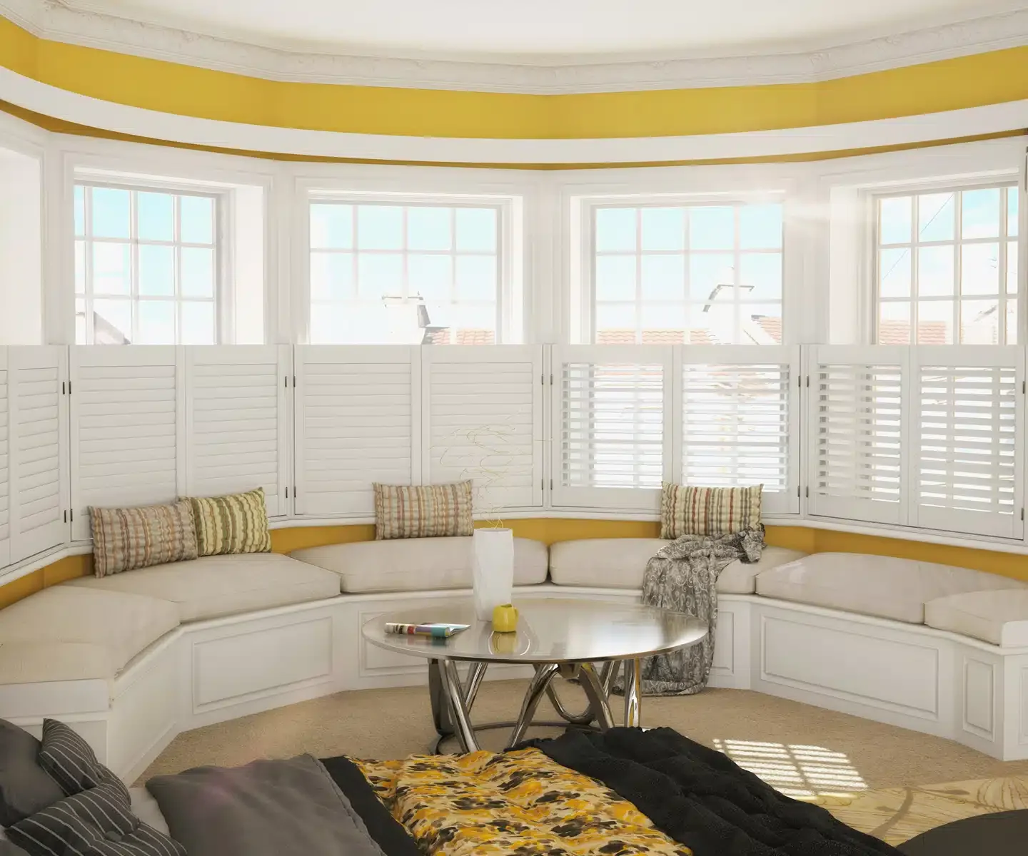 Modern Design Bay Window Roman Curtain Rod Hotel Decor Ceiling Aluminium Curtain Round Pole Hotel Windows
