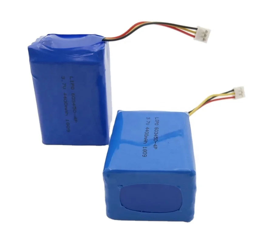 603450 4P 3.7V 4400mAh rechargeable lithium li-polymer li-ion battery pack with pcb and ntc connector