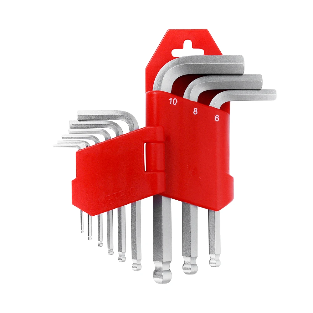 9 шт. Высокое Качество Индивидуальный Ручной инструмент короткий рычаг Тип L CRV метрический шариковый конечный ключ набор