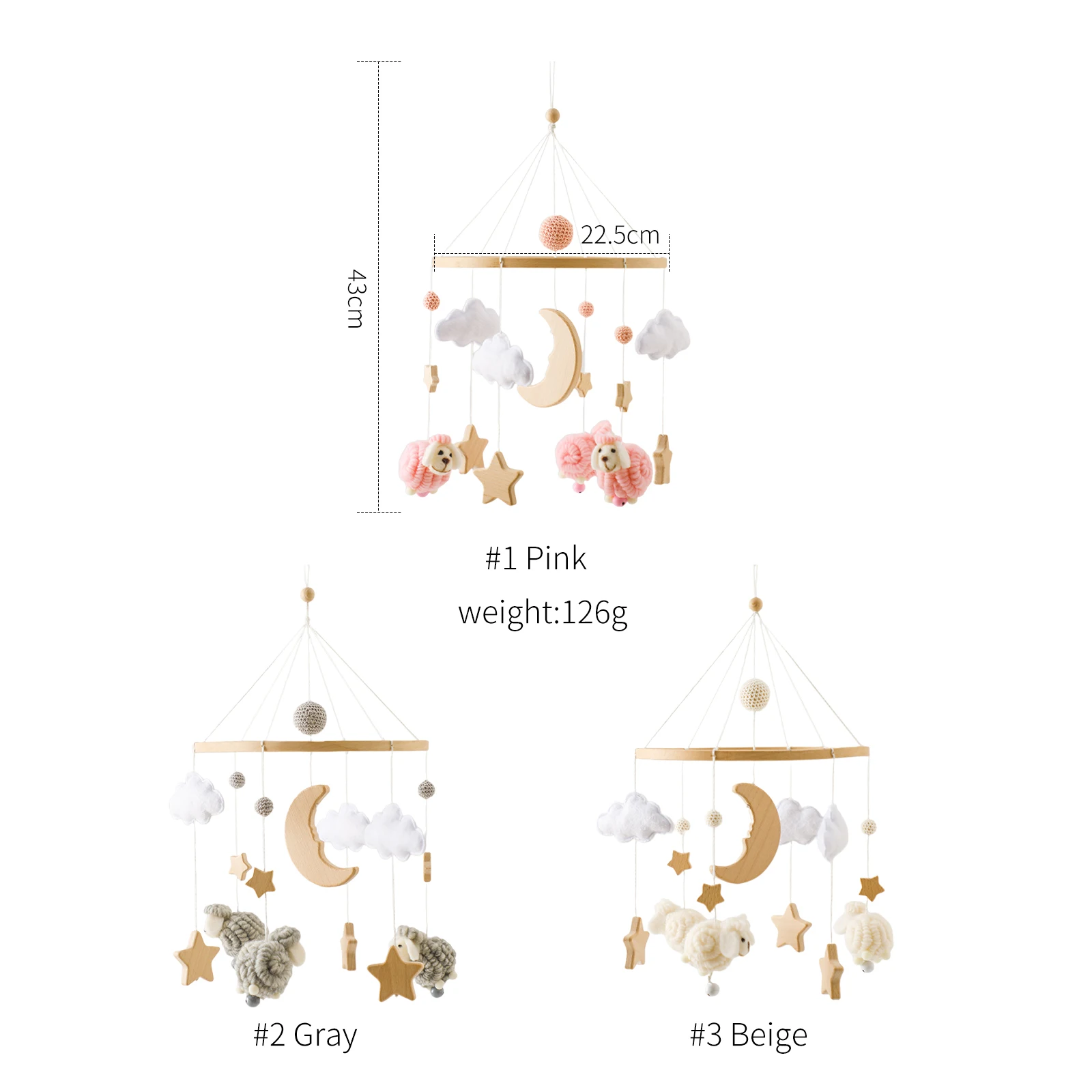 Wholesale Handmade Nursery Decor Sheep Baby Mobile & Felt Bed Bell Hanging Toys for Cribs