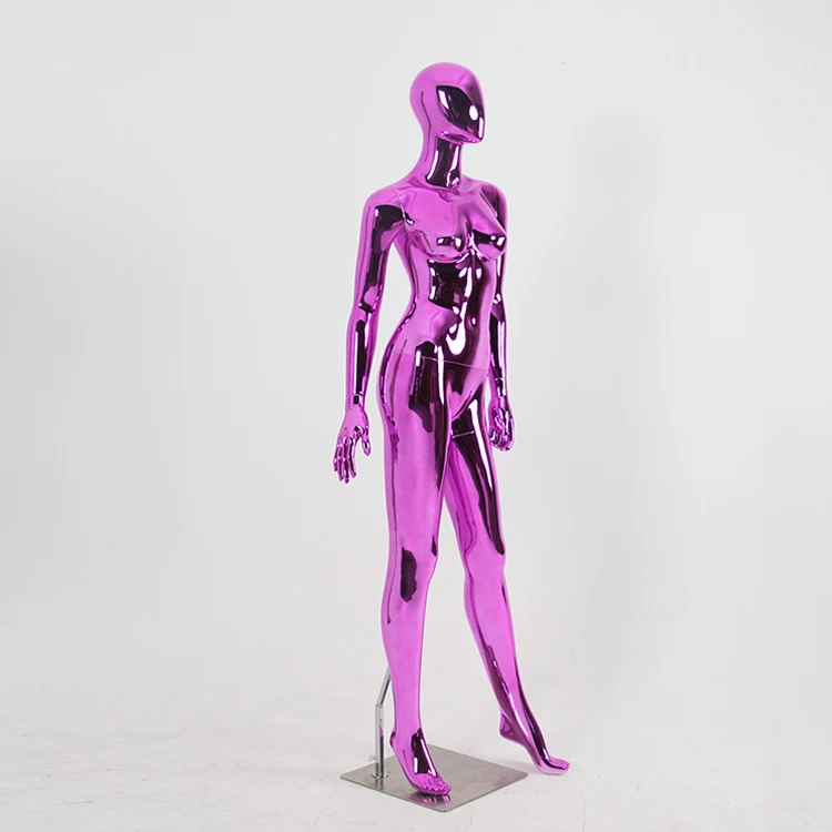 Factory supply purple color Full Body Fiberglass female Mannequins plating electroplating mannequins