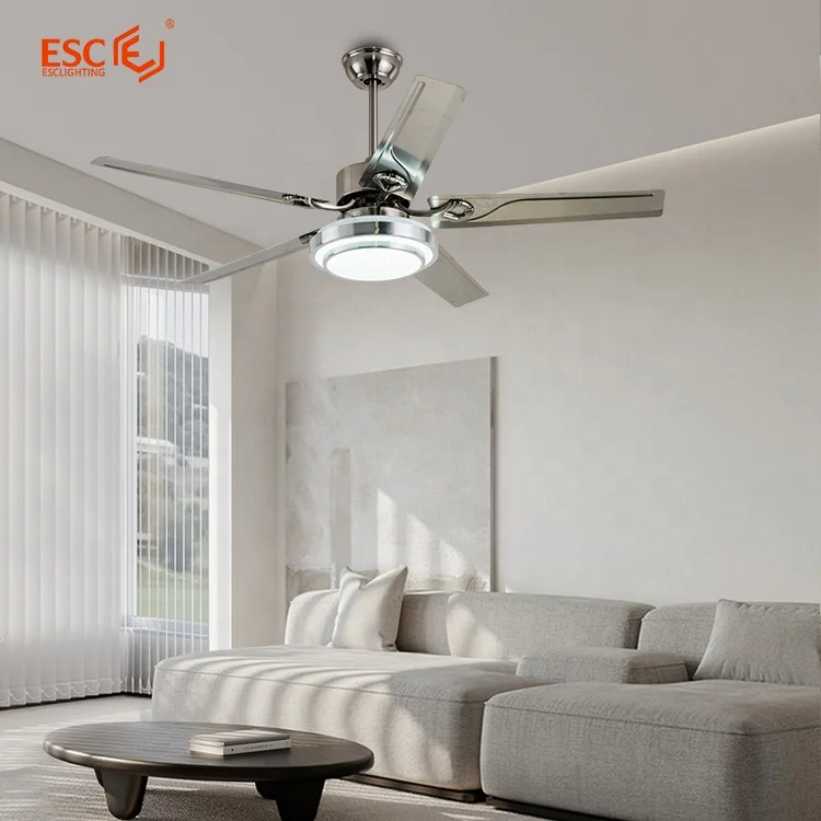 Modern decorative indoor fan ac power remote control 3 fan speed ceiling light with fan