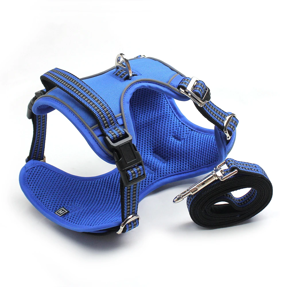 Custom Reflective Dog Harness Deerskin Velvet Vest Suit Full Surround Breathable Oxford Mesh Safe Soft Durable Control Handle