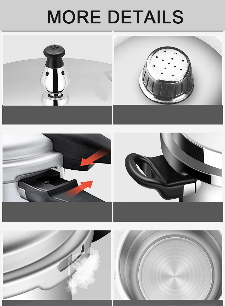 Customize Aluminium alloy pressure cookers with steamer induction base 3 / 4 /5 /7 / 9/11 liter