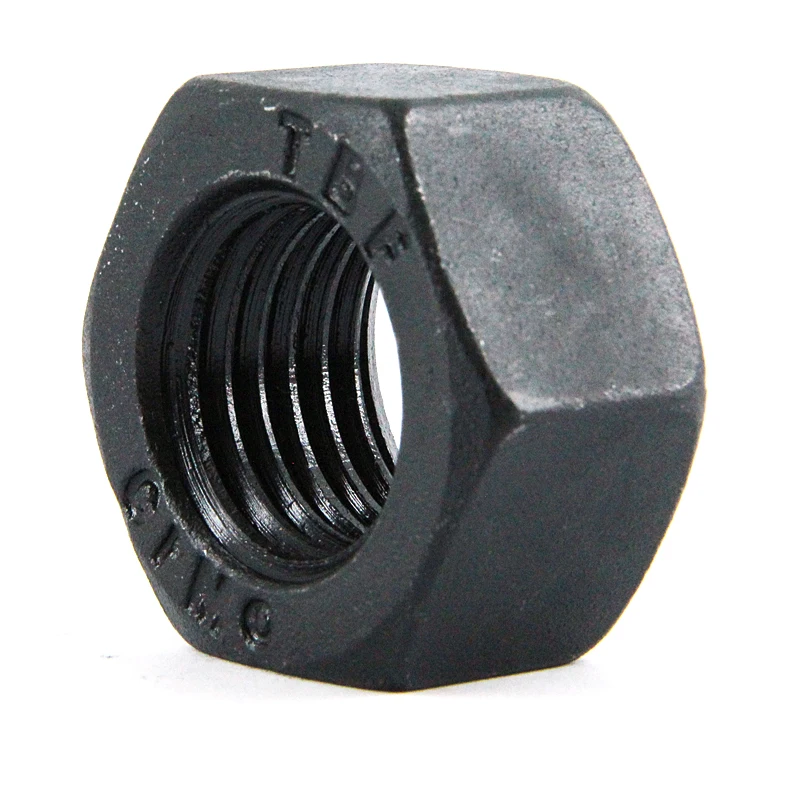 DIN934 ASTM A194 black 2H heat treatment high strength hex nuts GB6170  High strength hexagonal nut