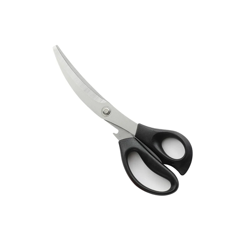 Competitive Price Kitchen Single Scissors Korean Curved Blade Barbecue Scissors