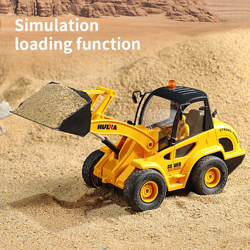 HUINA 1518 Metal Construction Dozer Truck 2.4G 1/24 9CH Auto-Demo RC Loader Bulldozer Remote Control Engineering Car USB Cable