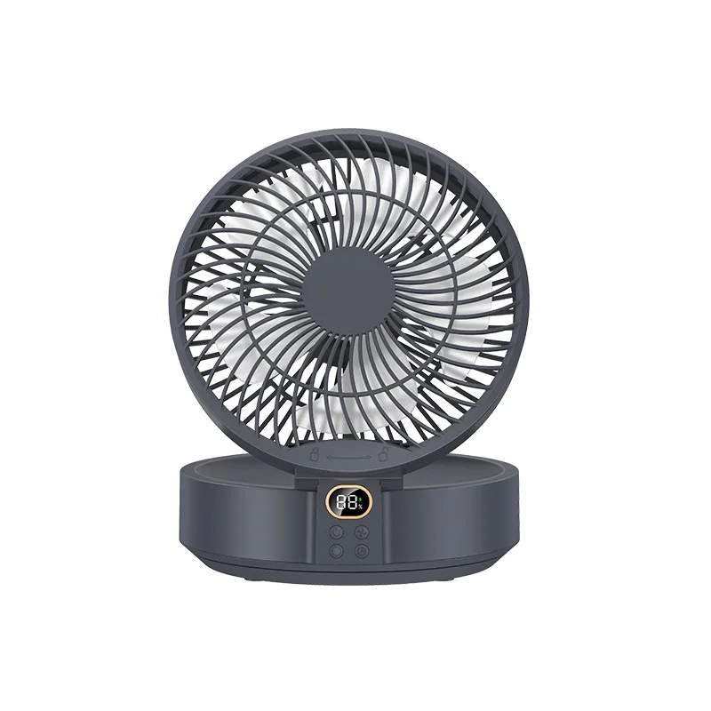 Foldable Desktop Portable Fan Usb Rechargeable Fan With Remote Control Night Light Automatic Steering Adjustable Fan