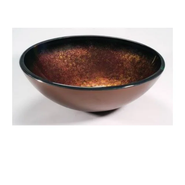 round single bowl bathroom glass vessel sink,  above counter installation and without faucet feature glass sink #Y75