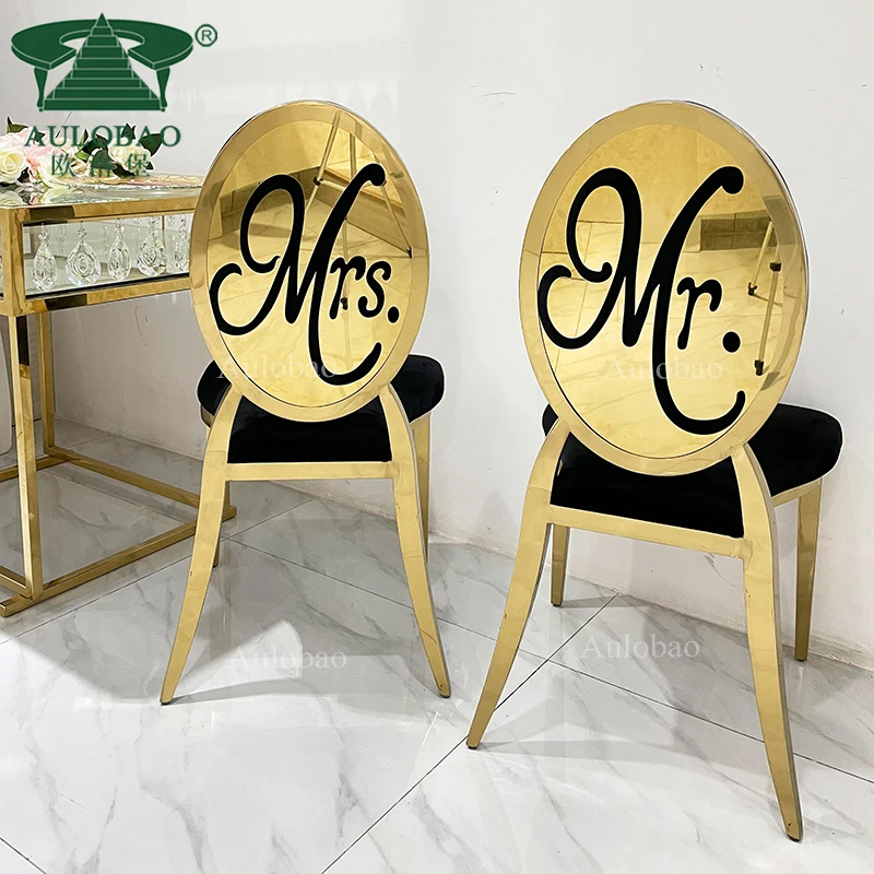 Mr and Mrs black velvet bride and groom wedding chair love seat
