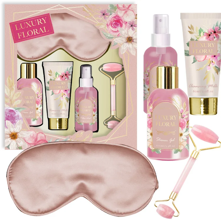 Private Label Luxury Retail Woman Body Shower Gel Coffrets Cadeaux Cadeau Pour Femmes De Bain Ladies Bath Gift Box Set For Women