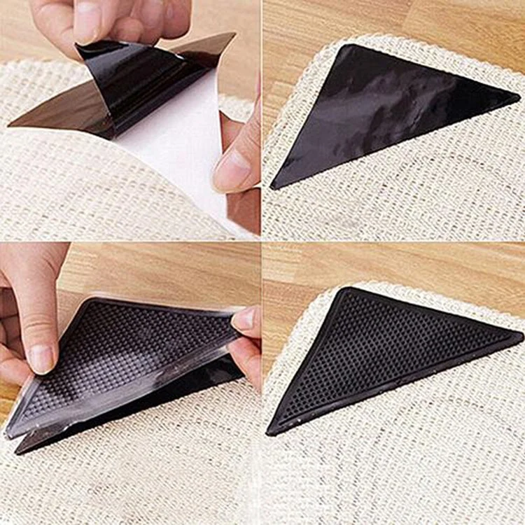 Double Sided Carpet Tape, Triangle Anti Curling Non Slip Rug Grippers For Carpets, Floor Mats
