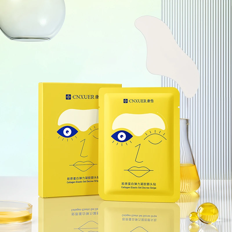 OEM Custom Face Forehead Patch Anti Wrinkle Fades Collagen Organic Hydrogel Hydrating  Firming Facial Skin Care Wrinkle Patch