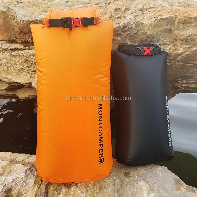 Factory direct sale N66 nylon ultralight waterproof dry bag for outdoor sports 5L black custom drybag stuff sack lightweight