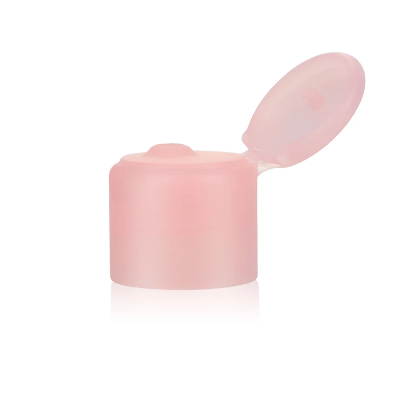 Customized Idealpak  24/410 Plastic Flip Top Cap Matt Pink Flip Top Cap For Bottles
