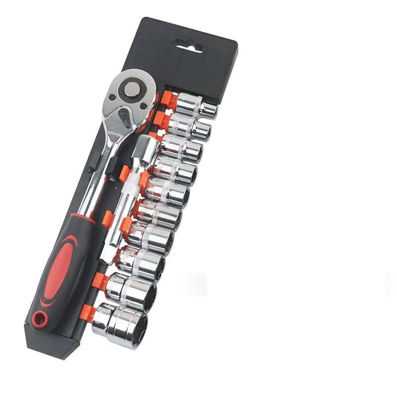 Fast Ratchet Wrench Socket Set Complete Hand Tools for Car Repair and Home Use 1-Year Warranty Box and Case Packaging