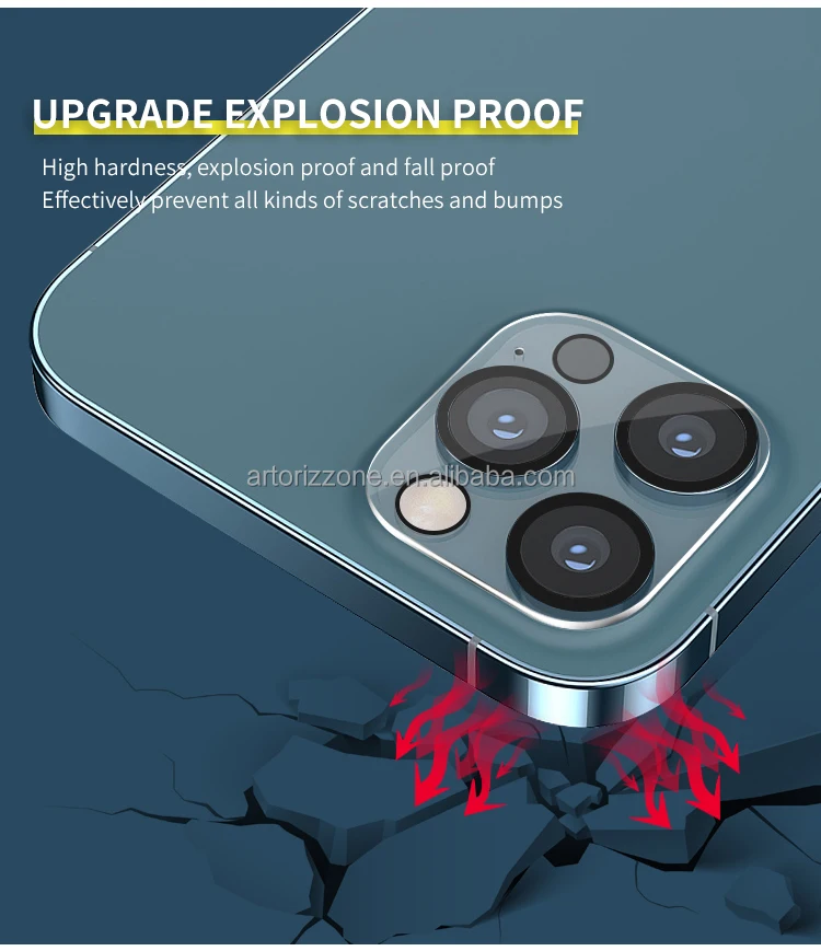 Mobile camera glass 3D full cover clear transparent camera lens for iphone 11 mini/12 pro /13 pro max