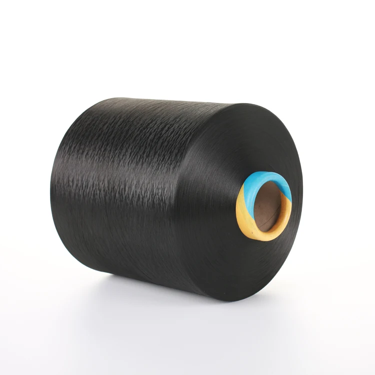 300d 96 polyester dty dope dyed black yarn for luggage fabrics