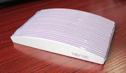 Wholesale Half Moon 180/240# 100/100 Grit Private Label Printed Green Purple Zebra Professional Custom Nail File 100/180 80/80