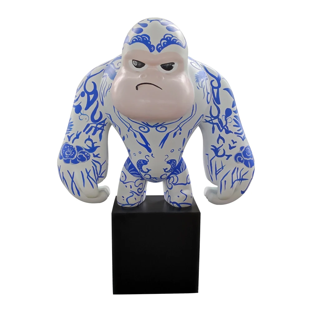 Custom Size Colorful Large Animal Gift Sculpture Modern Gorilla Sculpture Outdoor For Sale