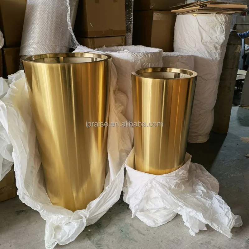 Balcony decor floor large gold vase metal flower vase stand for home decor