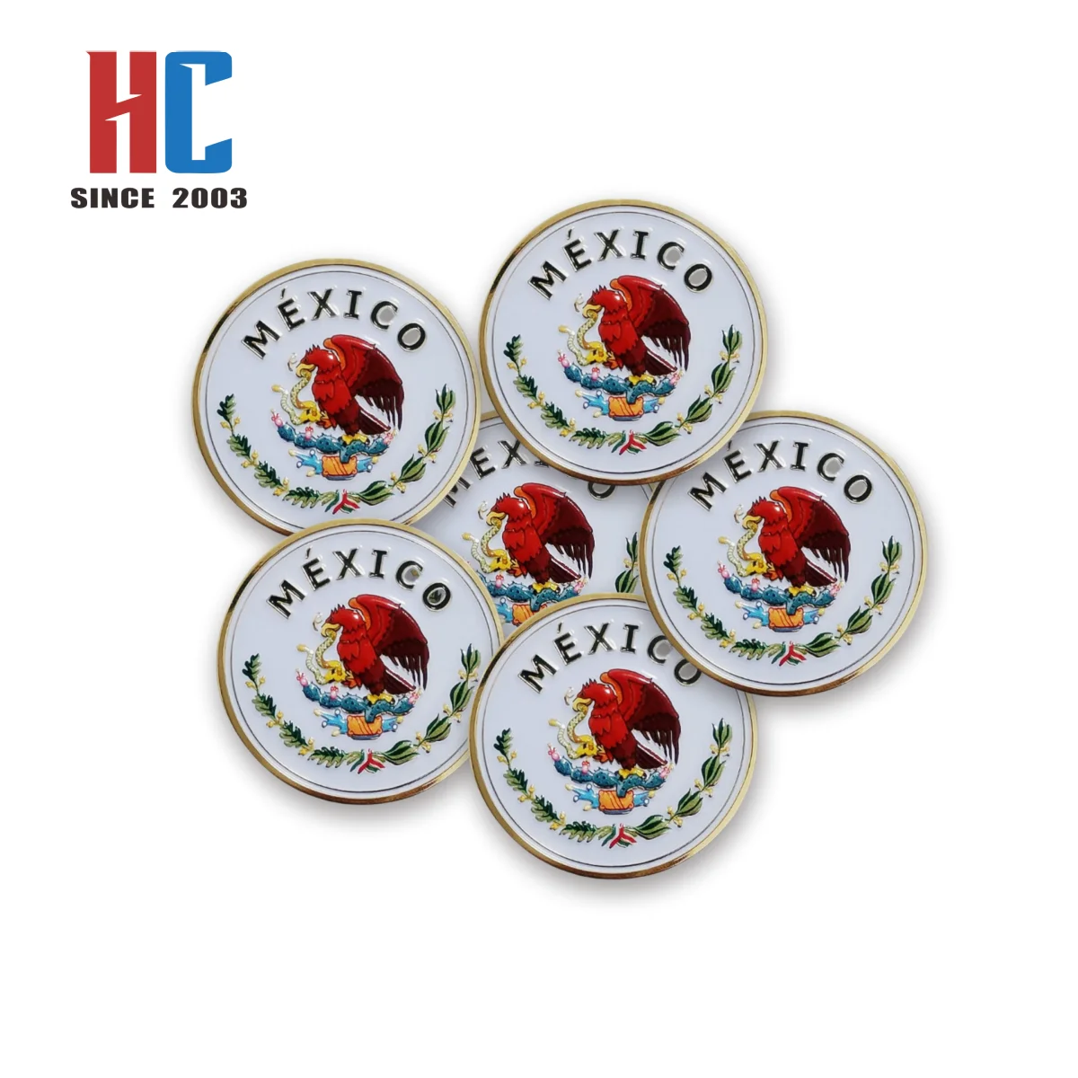 20 Years  Factory Custom Hard enamel beatiful  Mexican Eagle Flag  Made of Metal lapel pin