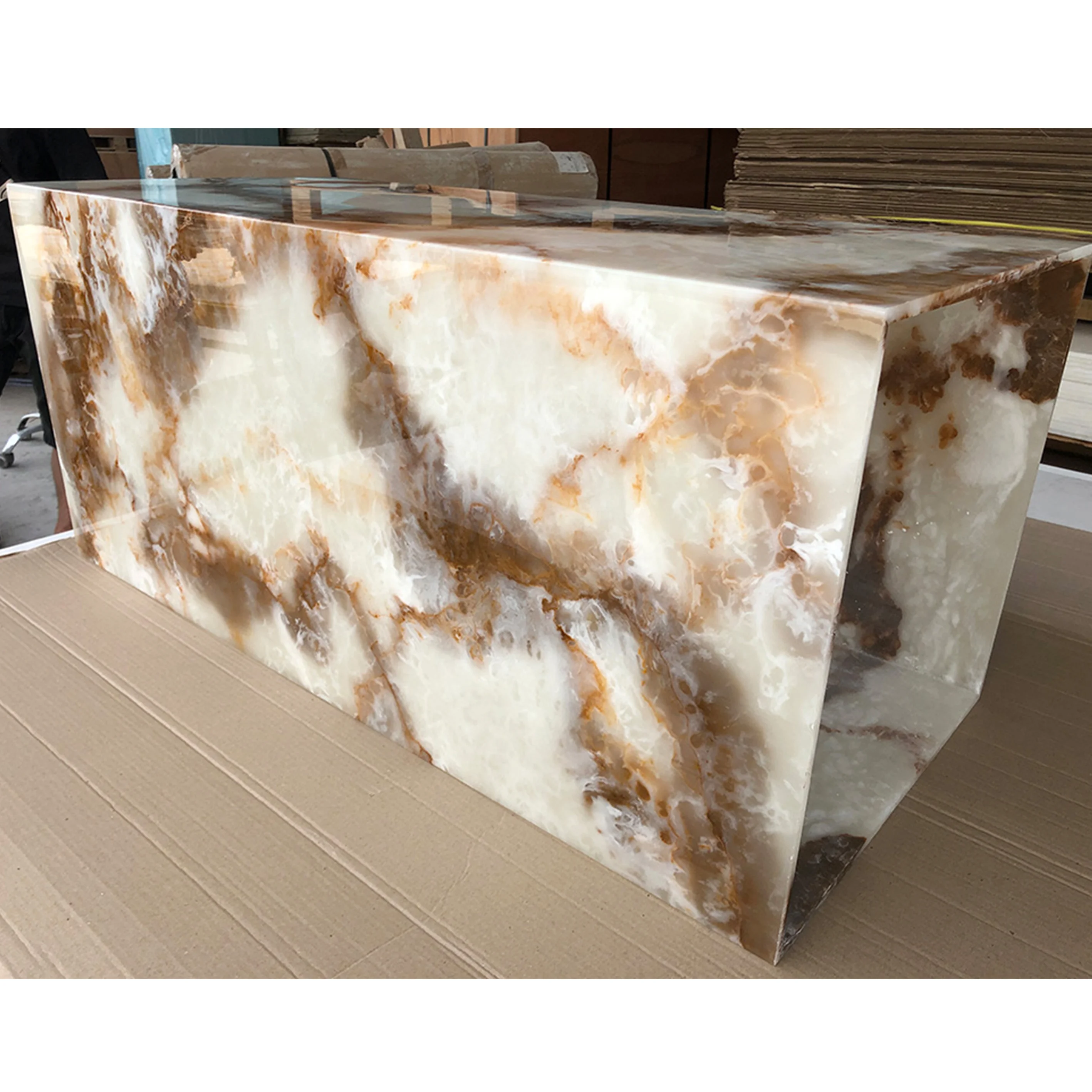 High Quality Artificial Wall Panel Stone Seamless Joint Alabaster Fireproof Backlit Stone Petg Sheet