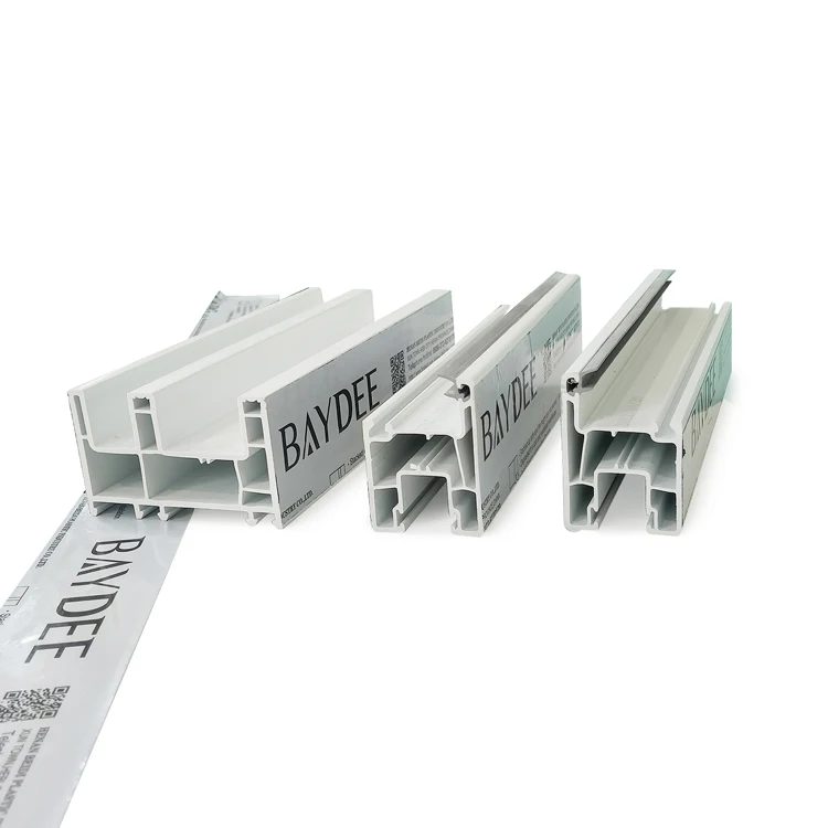 Factory Directly selling 3 tracks 112mm white color Europe style upvc windows doors profiles