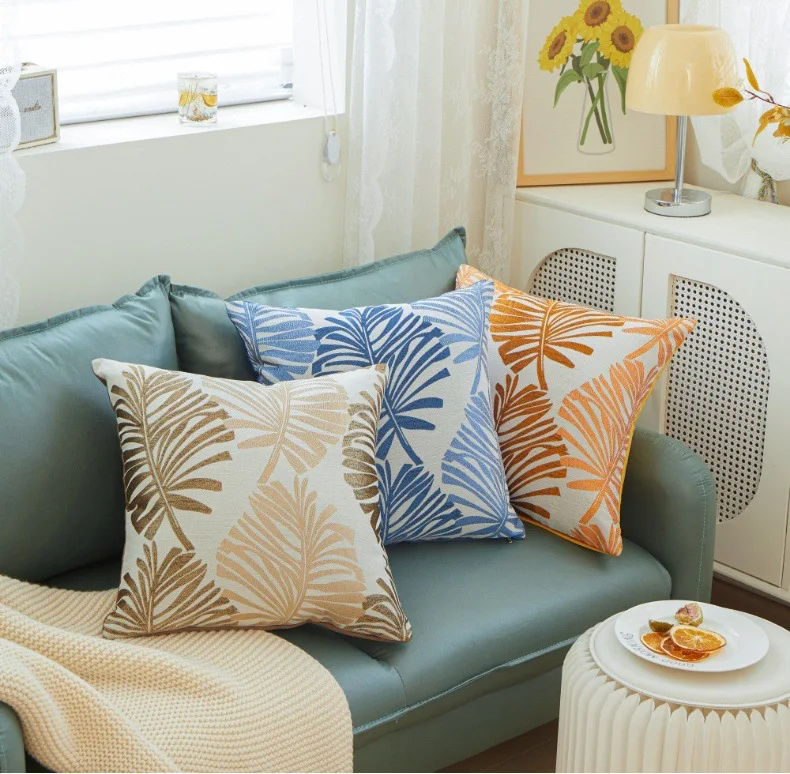 Wholesale 45x45cm/18x18inch Palm Leaf Design Cushion Cover Throw Pillow Cover For Sofa