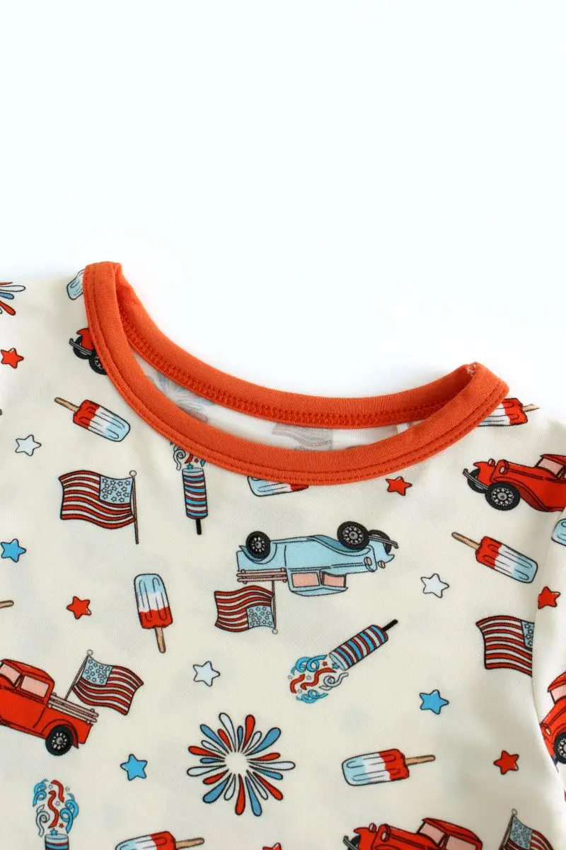 OEKO TEX Certified Custom Newborn Clothing Sets Digital Printing Bamboo Shorts PJ for Boys Girls 2-Piece Set by Manufacturer