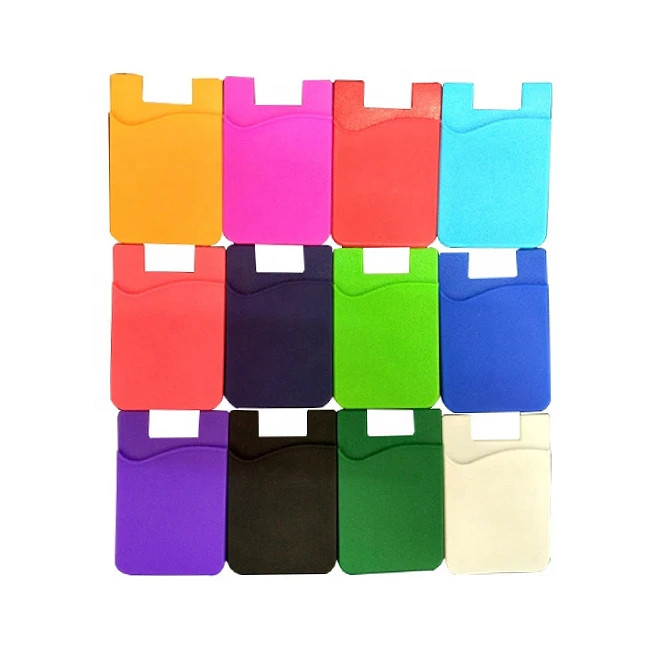 Back Adhesive Sticky Silicon Smart Cell Phone Accessories Stand Wallet Pocket Credit Name women Holder Pouch 2021 on phone