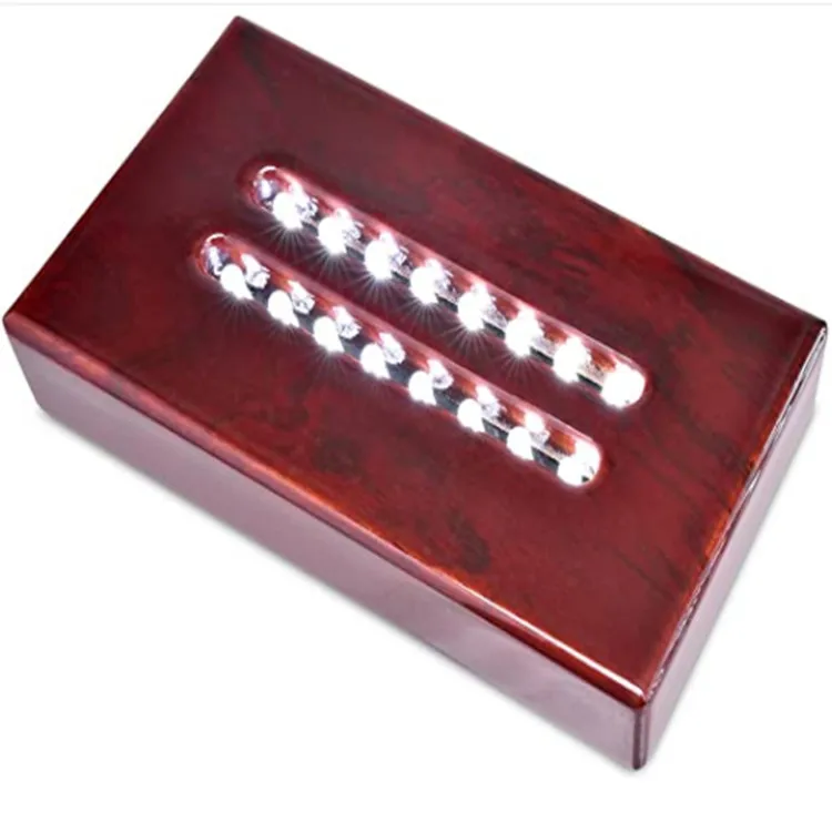 16 LED Light Stand Base Rectangle Display Pedestal for 3D Crystal Glass Art   Adapter Plug Operated