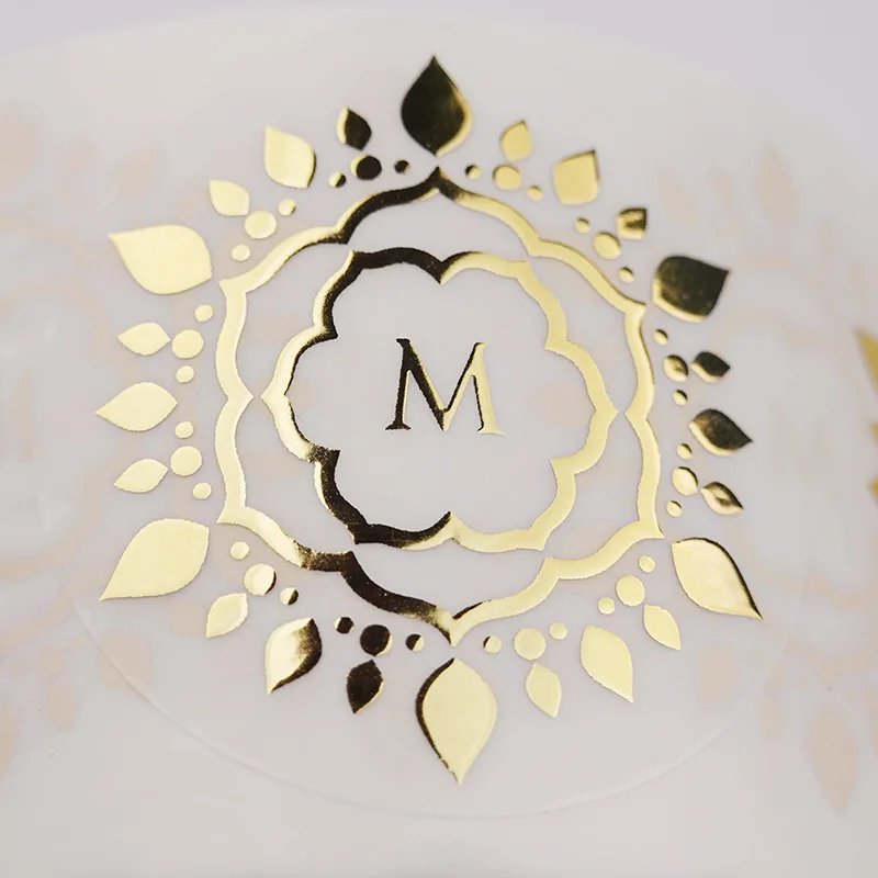 Custom Transparent Stickers Hot stamping gold/silver Sticker Packaging Labels  Printing