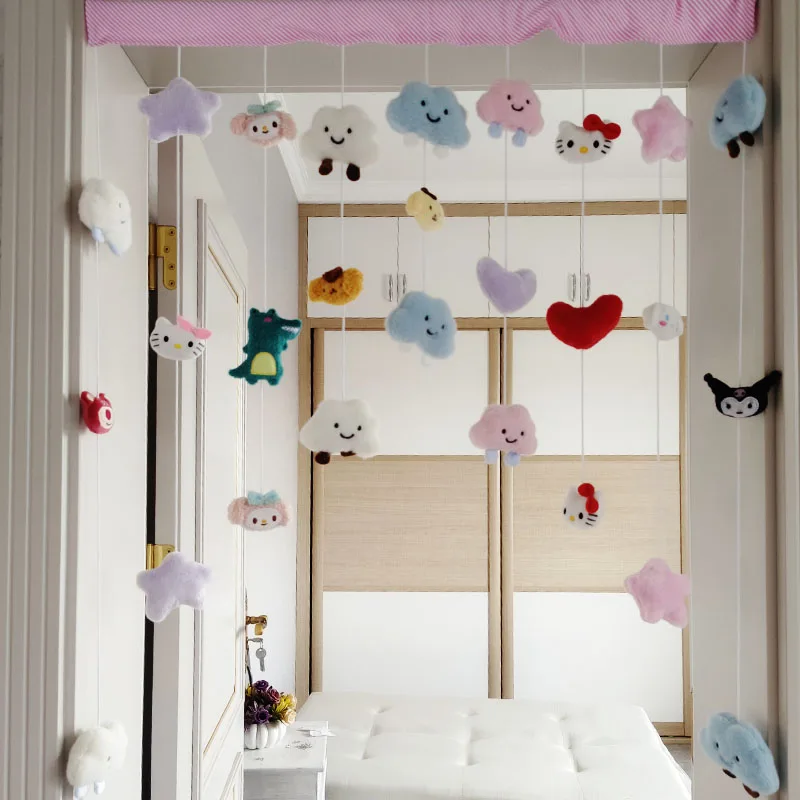 Harmony House Lovely Sweet Girl Heart Decorative Curtain Art Deco Style for Bedroom Living Room Garden Partition
