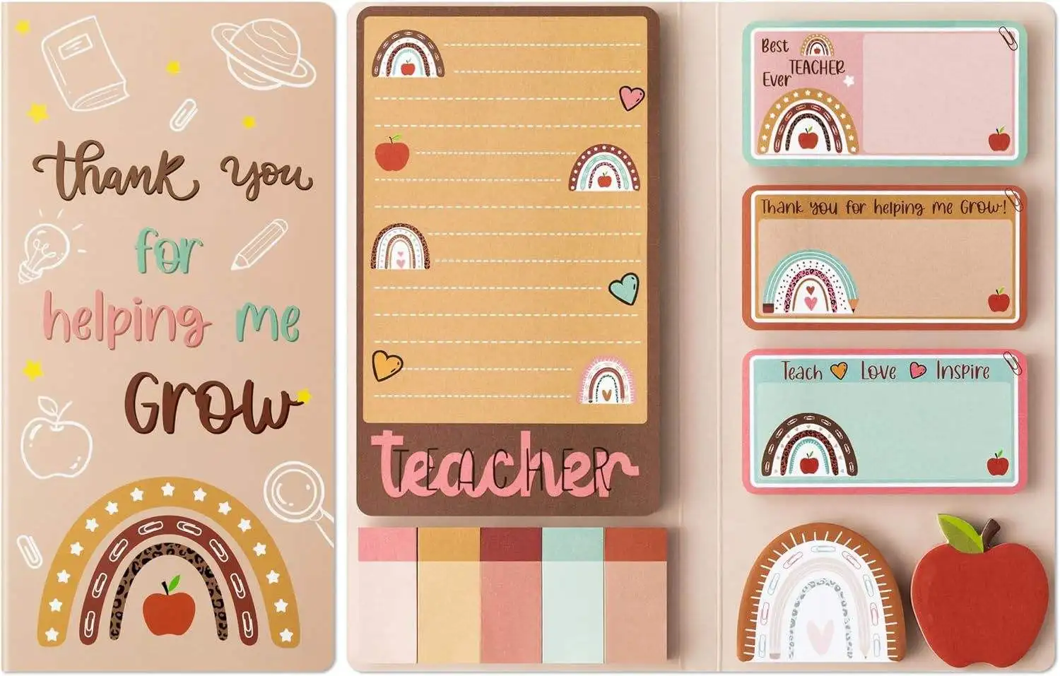 Cartoon Study Themed Sticky Note Holder Cute Memo Book Pad Kawaii Office Supplies School Stationary Accessories Custom Wholesale