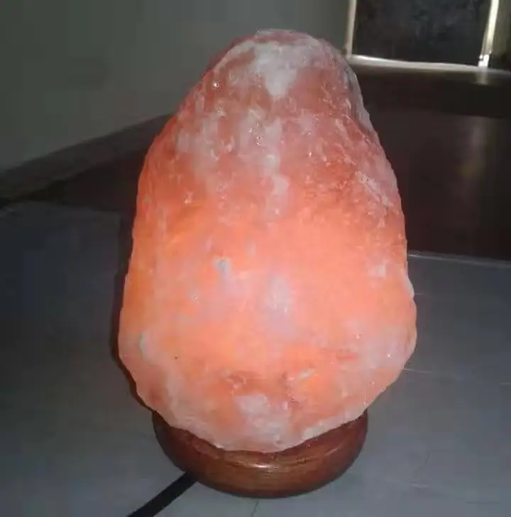 Himalayan Natural Salt Lamp Wooden Base, Home Decor Night Light