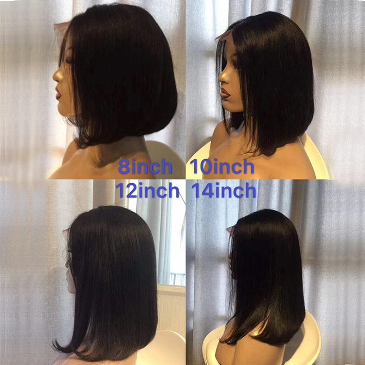 Парики на сетке фронта Боб парики из человеческих волос бразильские волосы 13*4 парик спереди 100% человеческие короткий