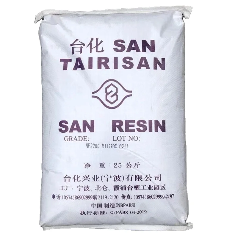 High transparency environmentally friendly acrylonitrile - styrene copolymer SAN resin particles