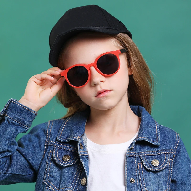 SKYWAY Popular Kids Polarized Ultraviolet-Proof Sun Glasses Round Frame Childrens Sunglasses