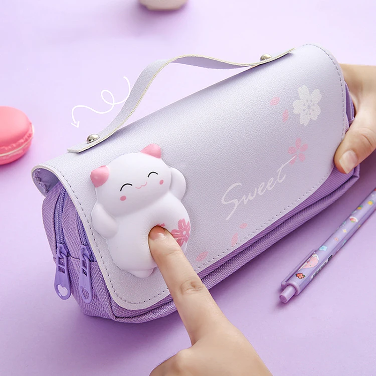 Middle high school stress relief kids pencil cases stationery bag school pencil pouch 3d pencil case for kids
