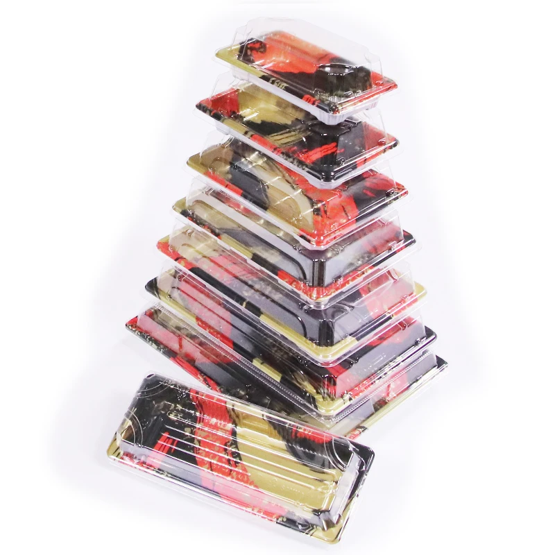 Food grade hot sale Chinese supplier custom clear plastic blister thermoforming rectangular sushi box container packaging