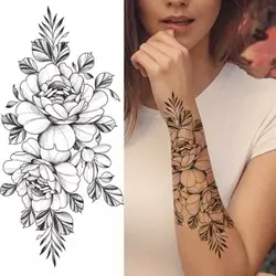 Full Arm Waterproof Temporary Tattoos Half Arm Shoulder Tattoo Extra Large Lasting Tattoo Stickers for Girls and Women